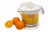 juice extractor and ripe oranges