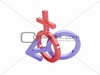 Male and female signs (with clipping path)