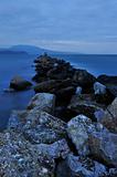 Evening rocky seascape