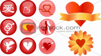 love and romance vector icons