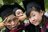 Beautiful Asian university graduates