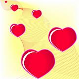 Heart and line pattern with yellow Background