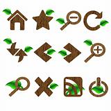 Green wood and leave themed Web Icon