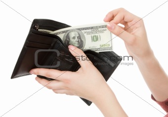 Dollars in purse