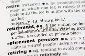 Dictionary definition of retirement