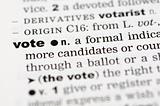 Dictionary definition of vote