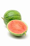Halved watermelon