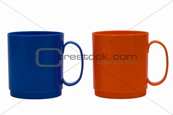 blue and orange mug