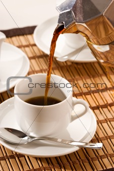 pouring coffee