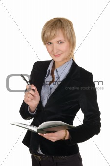 Business woman with a notepad