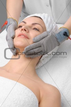 beauty salon series. facial massage