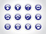 blue rounded icons for multiple use