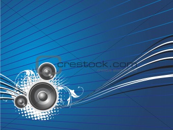 blue wallpaper of disco theme with speaker