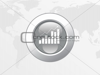 business graph with arrow on global background, banner