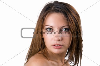 portrait of the young beauty woman. Isolated