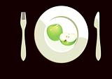 Dining Plate With Apple