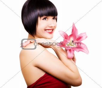 woman with flower
