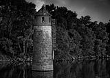 Cumberland River Lighthouse Black and White