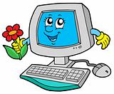 Cute computer with flower