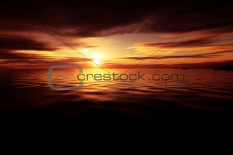 golden ocean sunset