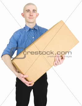 Man and cardboard