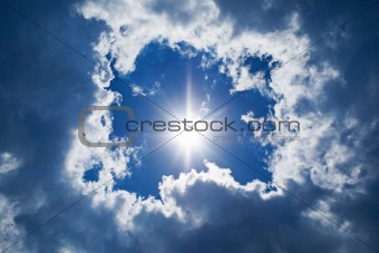 sky background. sun and clouds background
