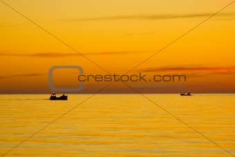 two boats on the sea