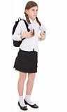 Schoolgirl with satchel