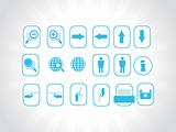 web site and Internet blue icon set