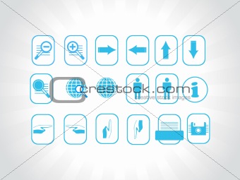 web site and Internet blue icon set