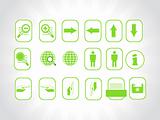web site and Internet green icon set