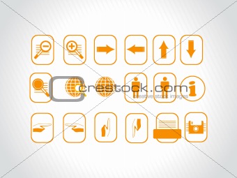 web site and Internet orange icon set