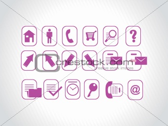 web site and Internet purple icon set
