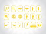 web site and Internet yellow icon set