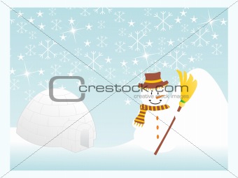 winter snowflake background, illustration