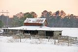 Old Horse Stable in the Snow