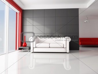 white and red room
