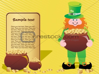 a leprechaun protecting his pot of gold, background
