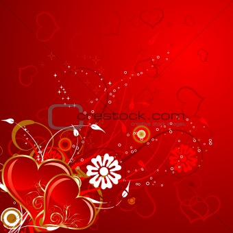 Valentines floral background, vector