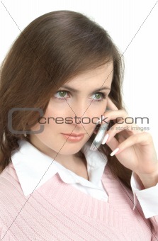 Businesswoman Talking by Cell Phone