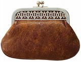Brown antique leather purse