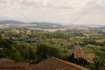 Roofs, dome and hills of Tuscany