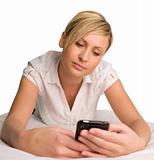 Woman sending a text message