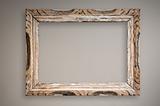 Vintage picture frame on wall, clipping path.
