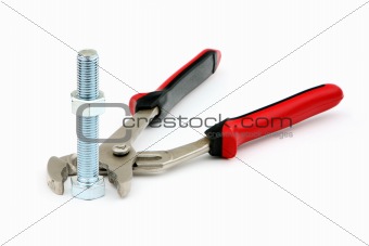 Bolt, nut and combination pliers