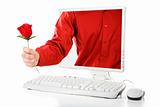 Online rose for valentine
