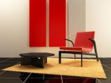Interior design - Red seat in relax room