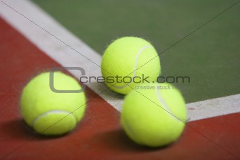 Tennis ball in court