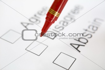 Pen on top 'Disagree' checkbox