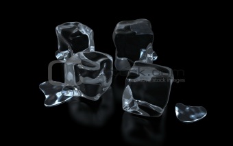 an ice cube on a glass surface 